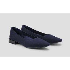 Vivaia Small Square-Toe Heels Comfort Slip-on Flat Navy Blue Minnie Pro Size 7